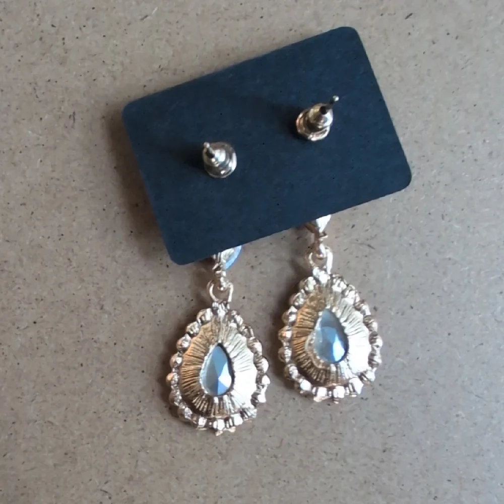 Pink and Gold Dangle Earrings with Sparkling Accents